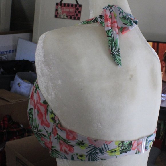 Tropical print full coverage bikini top - Picture 2 of 4